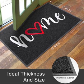 KILOCOCO Door Mat Outdoor Doormat Welcome Mat, Funny Home Mat Non-Slip Front Door Mat for Entrance, Easy Clean Indoor Door Mat for Garage, Yard, Patio, High Traffic Areas 31"x47", Black