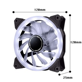EZDIY-FAB 120mm PWM Blue PC Case Fan LED Ring Fan Silent Blue LED PWM Case Fan for PC Case - 3 Pcs 1 Set (3pcs Blue 4 Pins)