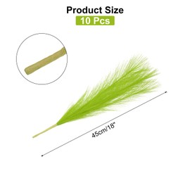 MECCANIXITY 10 Pcs Faux Pampas Grass, 18 Inch Fluffy Pampas Grass Decor Flower Arrangement for Home Wedding Decorations, Grass Green