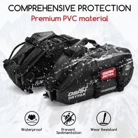 OSAH DRYPAK Motorcycle Saddle Bags, Waterproof Durable Saddlebags 48L(24L*2), Large Capacity Anti-Vibration Pannier Bags, Ideal Luggage Bag for Adventure and Sport Motorcycle Racks, 1 Pair
