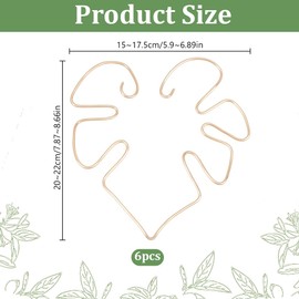 DELORIGIN 6pcs Plant Climbing Stem Supports Monstera Leaf Stabilizer Grapple Holder Flower Plant Stakes Trellis Stem Hook Plant Growth Rack Accessories for Gardeners Plants Thriving Growth