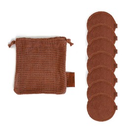 SWEET JULY SKIN Reusable Face Rounds - 100% Cotton, Reusable, Toner & Exfoliant, includes Washable Bag Laundry and Storage, Soft, Absorbent (Pack of 7)