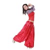 MUNAFIE Belly Dance Arab Carnival Satin Pants Hot Red