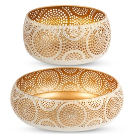 JAZUIHA - Cesta de frutas de metal para frutas, paquete de 2 unidades, soporte de frutas y verduras para cocina, encimera, comedor, oficina, decoración del hogar (dorado)