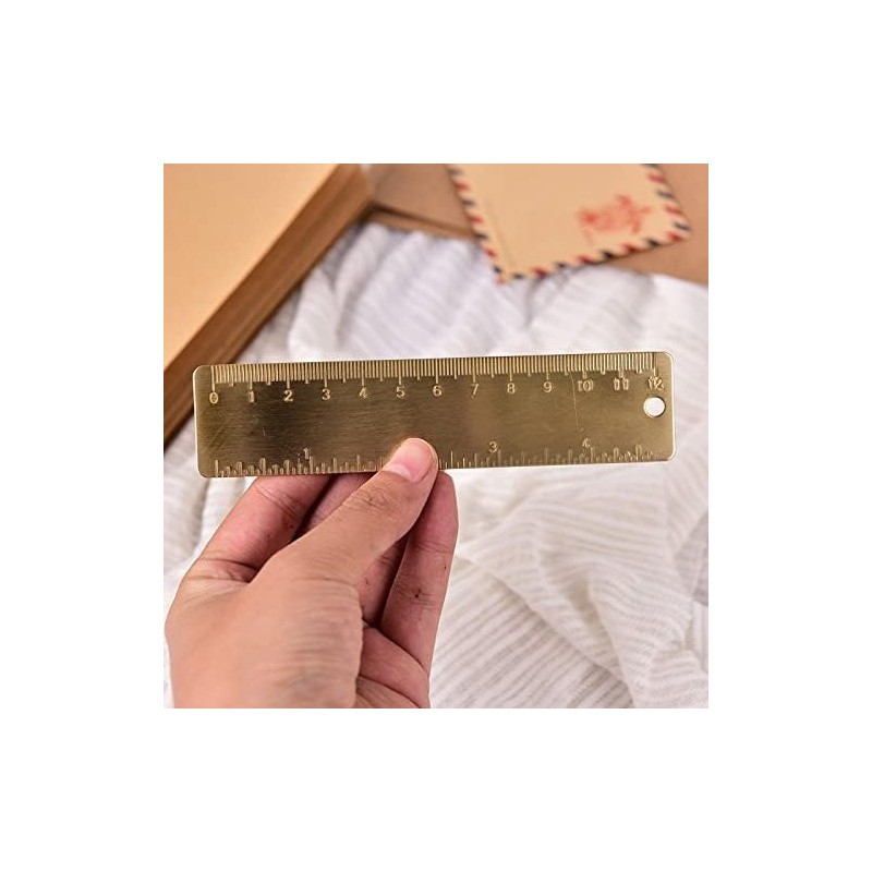 Brass Mini Measuring Tool Set - Gold Drawing Ruler, Metal
