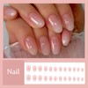 NICENEEDED 24 Pcs White Gradient Press on Nails, Short Fake