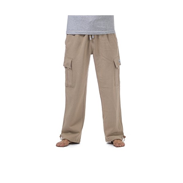 Pro Club Men's Heavyweight Fleece Cargo Pants, 3X-Large, Khaki