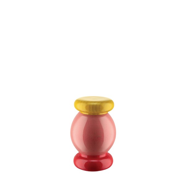 Alessi ES18 2 Salt / Pepper and Spice Mills Beech Wood Pink 100 Values Collection Steel Yellow Red Pink