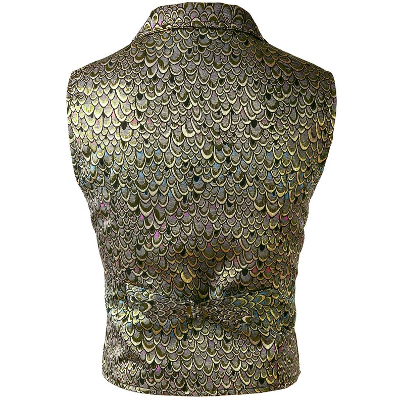 VATPAVE Men's Victorian Steampunk Gothic Vest, multicoloured