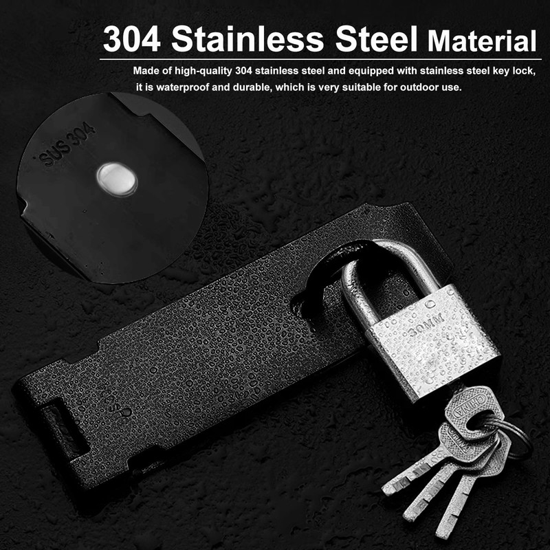 Tnisesm 2 Pack Door Hasp Latch Lock with Combination &