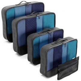 OW-Travel Easy to Organise Mesh Zipper Pouches (Black 4 Pcs) Small Zipper Organisers. Travel Essentials for Bags Backpacks Luggage Suitcases. Travel Accessories Gifts Holiday Essentials