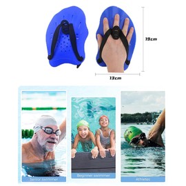 Swim Paddles Hand, Power Swim Training Paddles with Adjustable Straps Swim Paddles Adult Youth Swimming Paddles Professional Swim Hand Paddles for Lap Swimming Gear for Beginner Athlete (Blue)