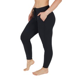 90 Degree By Reflex Womens High Waisted Jogger Lightweight Athletic Lounge Workout Pants with Pocket and Drawstring - Black - Medium