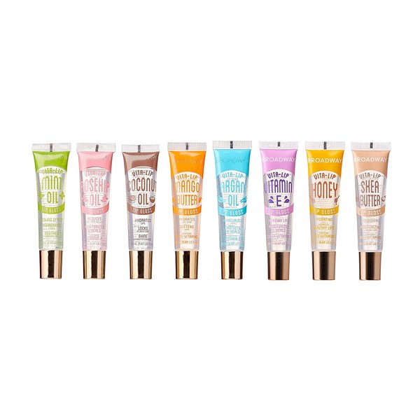 8 Pack ALL Flavor Broadway Vita-Lip Gloss Oil by Kiss Cosmetics