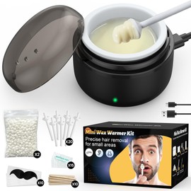 Nose Hair Remover, Nose Hair Wax, Men's Nose Waxing Set with Mini Wax Machine, USB Quick Heating, Constant Temperature, 100 g Wax / 20 Nose Wax Sticks for Removing Ear Nose Hair
