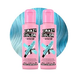 Crazy Color Crazy Color Pastel Bubblegum Blue Semi-Permanent Duo Hair Dye. Highly Pigmented Pale Blue Conditioning & Oil Nourishing Vegan Formula | No Bleach or Ammonia | 200ml