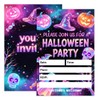 Neon Halloween Party Invitations Set of 20, 4"x6" Witch Theme