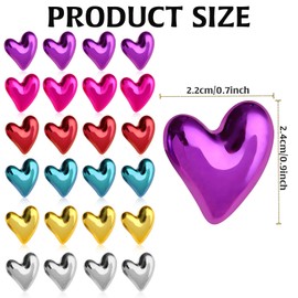 24Pcs Heart Refrigerator Magnets, Powerful Magnetic Locker Fridge Magnets Colorful Bright Cute Magnets for Refrigerator, Cute Fridge Magnets for Shcedule Postcard Kitchen Classroom Office Supplies