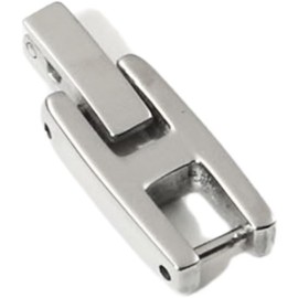 siilver Titanium Steel FOLD Over Buckle Clasp Womens Watch Bracelet Extender Link (Silvery)