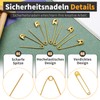 MASPHY Pack of 200 Gold Safety Pins, 28 mm Safety
