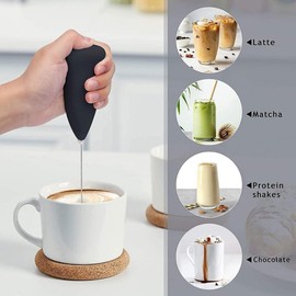 Handheld Electric Milk Frother, Coffee Foam Maker, Black