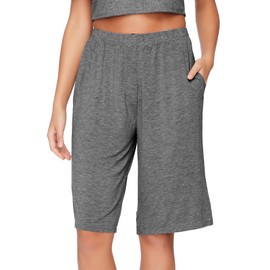 WiWi Viscose from Bamboo Soft Sleep Shorts for Women Pajama Bottoms Lounge Plus Size Lightweight Short Pants S-3X, Dark Heather Grey, Large