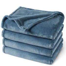 PHF Ultra Soft Fleece Blanket Twin Size, No Shed No Pilling Luxury Plush Cozy 300GSM Lightweight Blanket for Bed, Couch, Chair, Sofa Suitable for All Season, 66" x 90", Captain's Blue