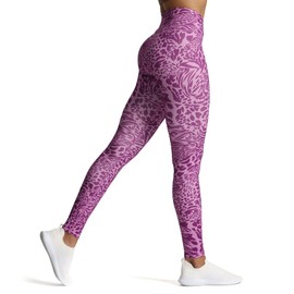 Aoxjox High Waisted Workout Leggings for Women Scrunch Tummy Control Luna Buttery Soft Yoga Pants 26" (Purple Leaf Print, Small)