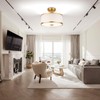Edwarmlux 3-Light Semi Flush Mount Ceiling Light Fixture, 12.6" Gold