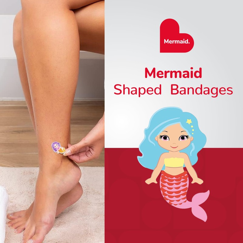 BioSwiss Bandages, Mermaid Shaped Self Adhesive Bandage, Latex Free Sterile