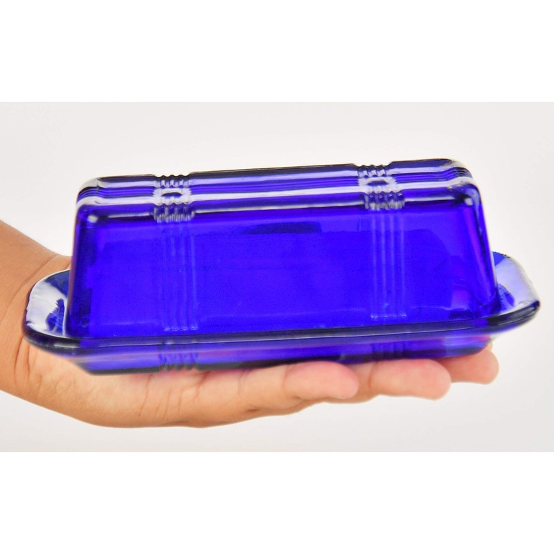 Home-X Glass Butter Dish With Lid - Vintage Style Keeper