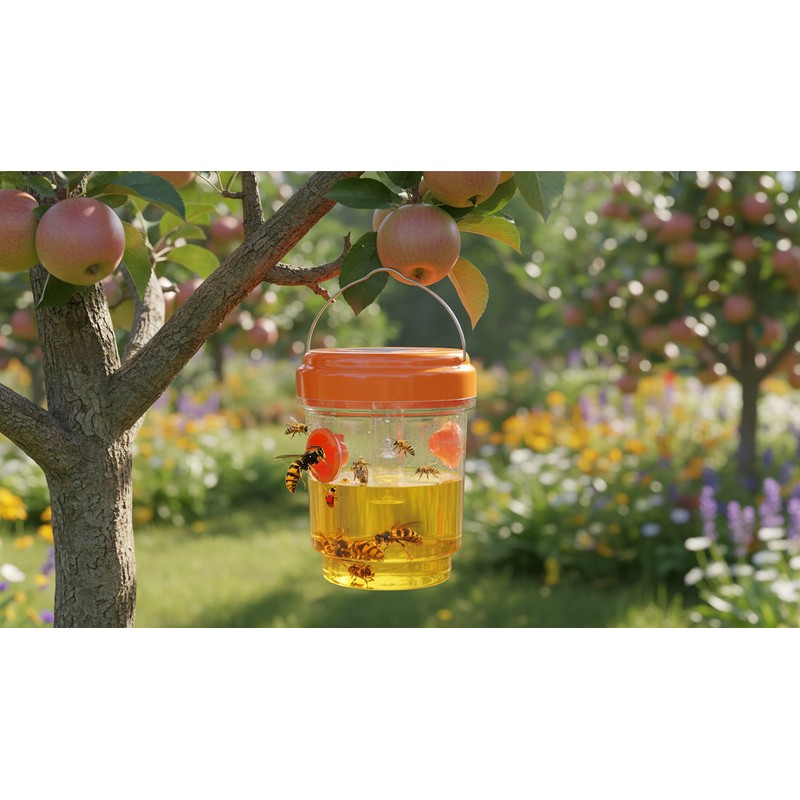 Solar Wasp Traps Hanging Yellow Jacket Trap with UV LED