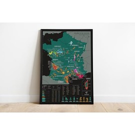 Scratch Off Wine Map - World : English language with Scratch off pen Included