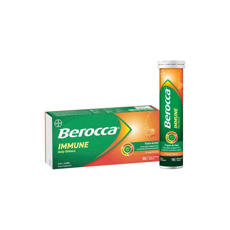 Berocca Immune Daily Defence Vitamin C, D and Zinc, Orange