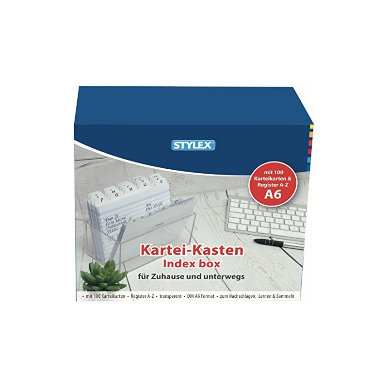File-Card Box Transparent Plastic TOPPOINT 49972 Reg + 100kar 16X13,