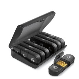 Weekly Pill Box 3 Sockets, 21 Compartments 7 Day Daily Pill Box, BPA Free, Portable Weekly Pill Box for Medicines, Vitamins