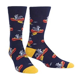 Sock It To Me, Keep on Paddling, Men's Crew Socks, Canoe Squirrel Socks