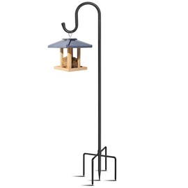 HIEDUYT Adjustable Shepards Hooks for Outdoor with 5 Prong Base Shepherds Hooks for Outdoor Stand Pole for Humming Bird Feeder for Hanging Solar Lights Outdoor Garden Wedding Decor (48in)