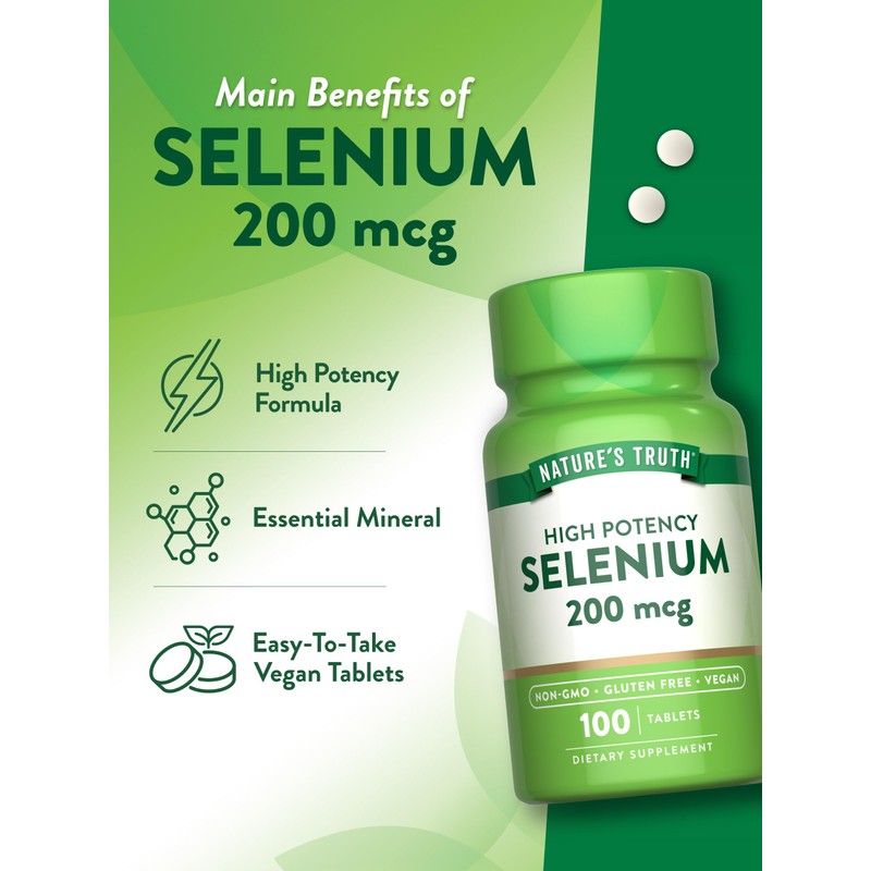 Nature's Truth Selenium 200 mcg Supplement | Essential Mineral High