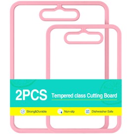 Glass Cutting Board for Kitchen[Set of 2]for Chopping Meat, Vegetables, Fruits, Cheese - House Warming Gifts New Home, Wedding & Bridal Shower Gift, Birthday Gift for Women