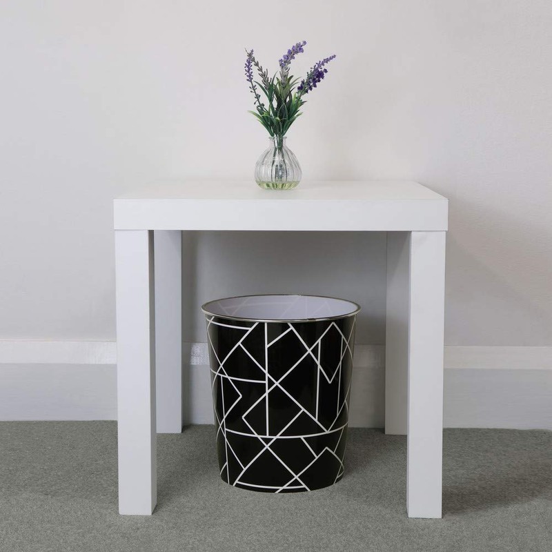 JVL Linear Black Waste Paper Bin, Set of 2