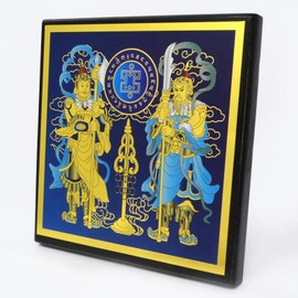 Juanxian Feng Shui Door Sign Guardian with Ksitigarbah Staff Sign Home Office Decor Wealth Porsperity Success Amulet New Year Gift W5495