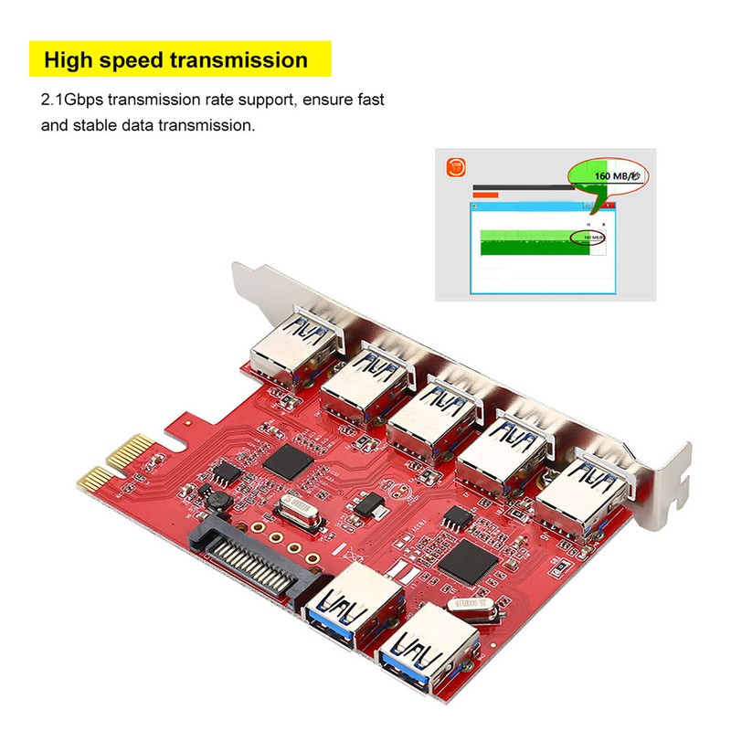 PCI-E to 5 Port USB 3.0 and 2 Port USB