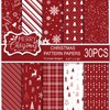 MIAHART 30 Sheets Merry Christmas Pattern Paper Set A4 Size