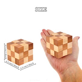 Voittozege 20 Pcs Wooden Brain Teaser Puzzles Set Small Puzzle Gift Set Puzzle Games 3D Puzzles Brain Games for Adults, Interlocking Jigsaw Games, Wood Block, Puzzle Games for Party, Reunion