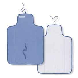 Mi bollito Portable Changing Mat Foldable Waterproof 100% Waffle Cotton Easy to Store in Mother Bag Ideal for Newborn Baby Gift (Blue)