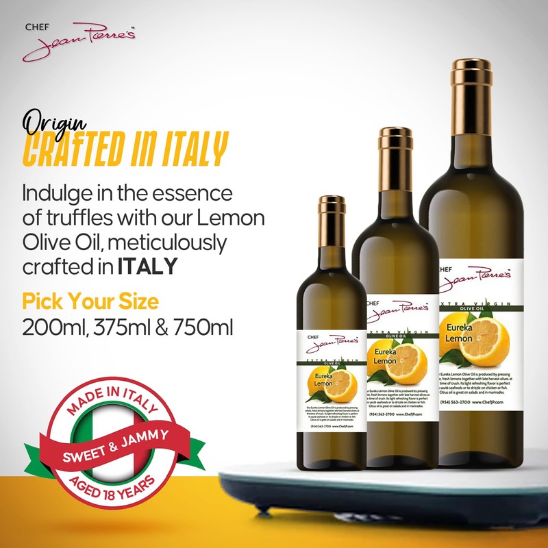 100% naturally infused Eureka Lemon Olive Oil 375ml (12.5oz)