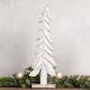 Mary Square 47339 White Wash Carved Tree 18.5 x 6