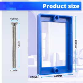 HXH 1 Pack Receptacle extendable Outlet Box Extender, Single Gang Blue Electrical Box Extender for Electrical Outlet Box and Electrical Outlet Switches, Contain 2 Screws(6-32 x 1.25).
