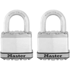 Master Lock M5XT Magnum Heavy Duty Outdoor Padlock with Key, 2 Pack Keyed-Alike